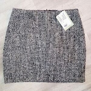 H&M Black and White Tweed Pencil Skirt